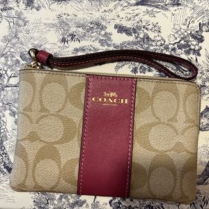Coach corner zip wristlet